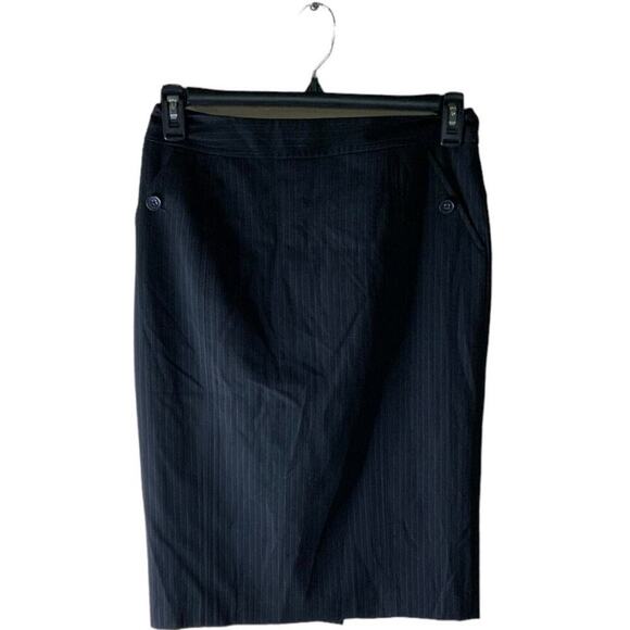 Rafaella Skirt Women's Size 4 Zipper Button Pockets Straight Pencil Skirt Black - Picture 1 of 7